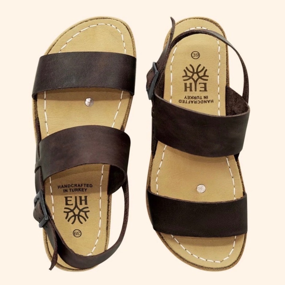 Earthing Harmony Grounding Sandals Mens 14 Black Excellent Leather Barefoot KD1